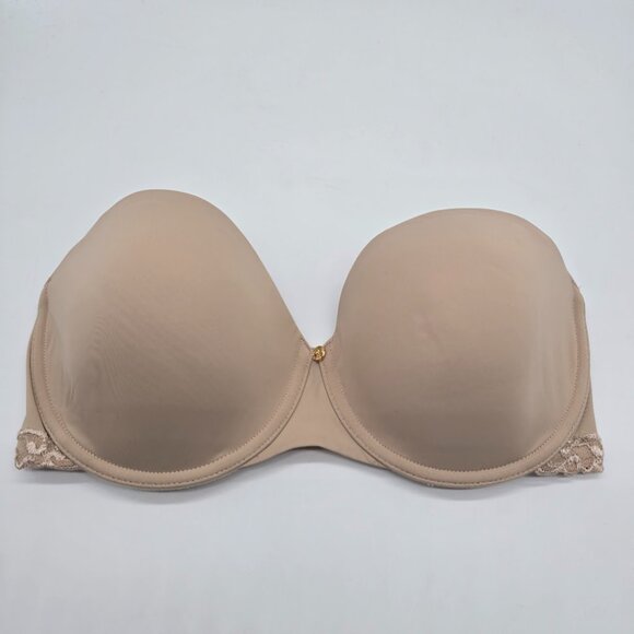 Natori Pure Luxe Strapless Bra Womens 34D Beige Convertible Underwire Contour - Picture 5 of 12